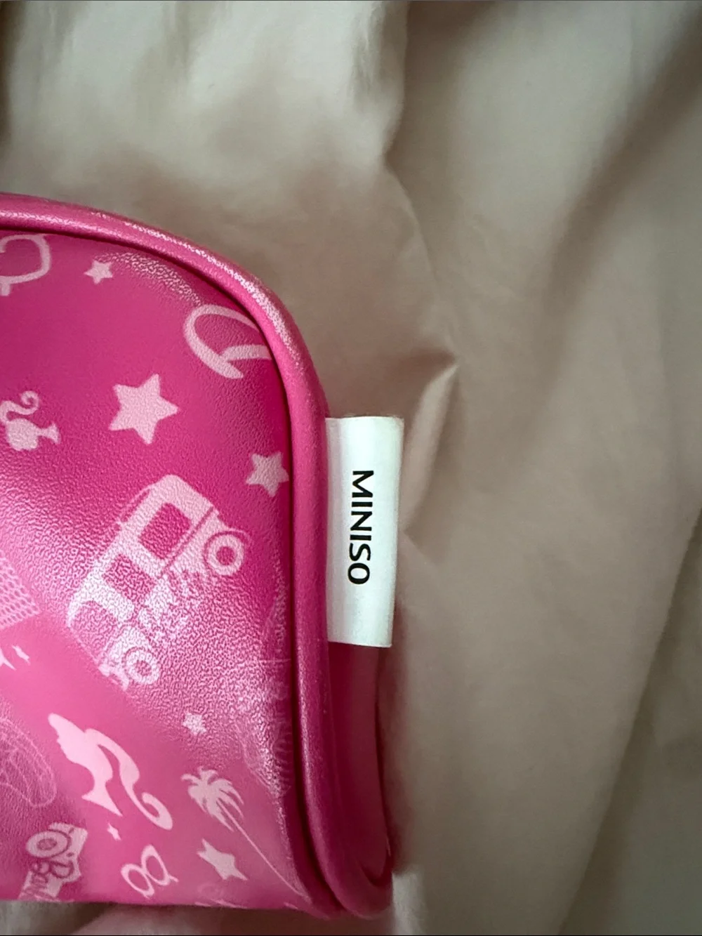 Barbie Hot Pink Cosmetic Pouch with White Logo